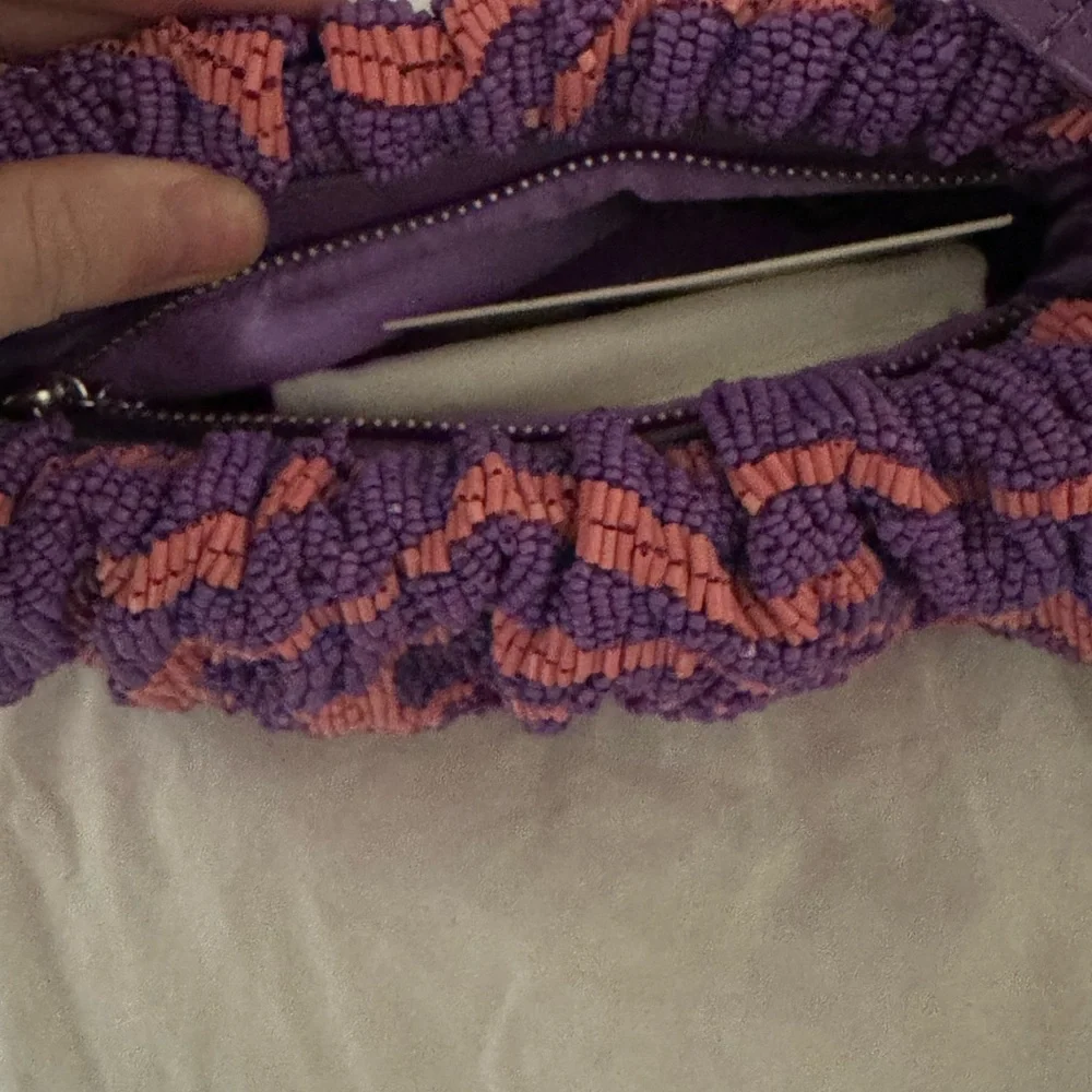 STAUD Purple and Pink Textured Bag